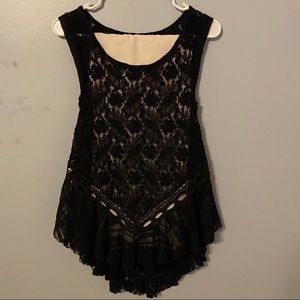 Free People Open-Back Lace Top